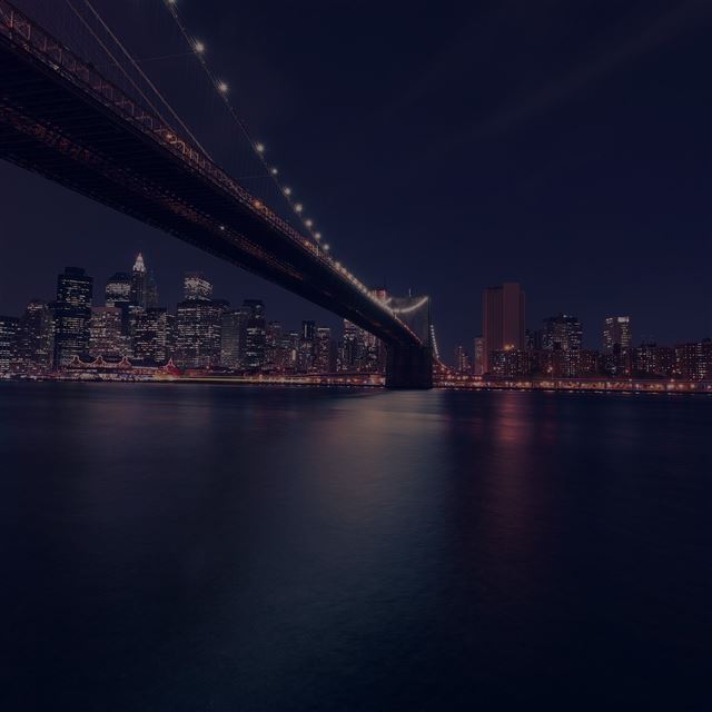 2048x2048 City Night River View Nature Dark - view iPad Air Wallpaper
