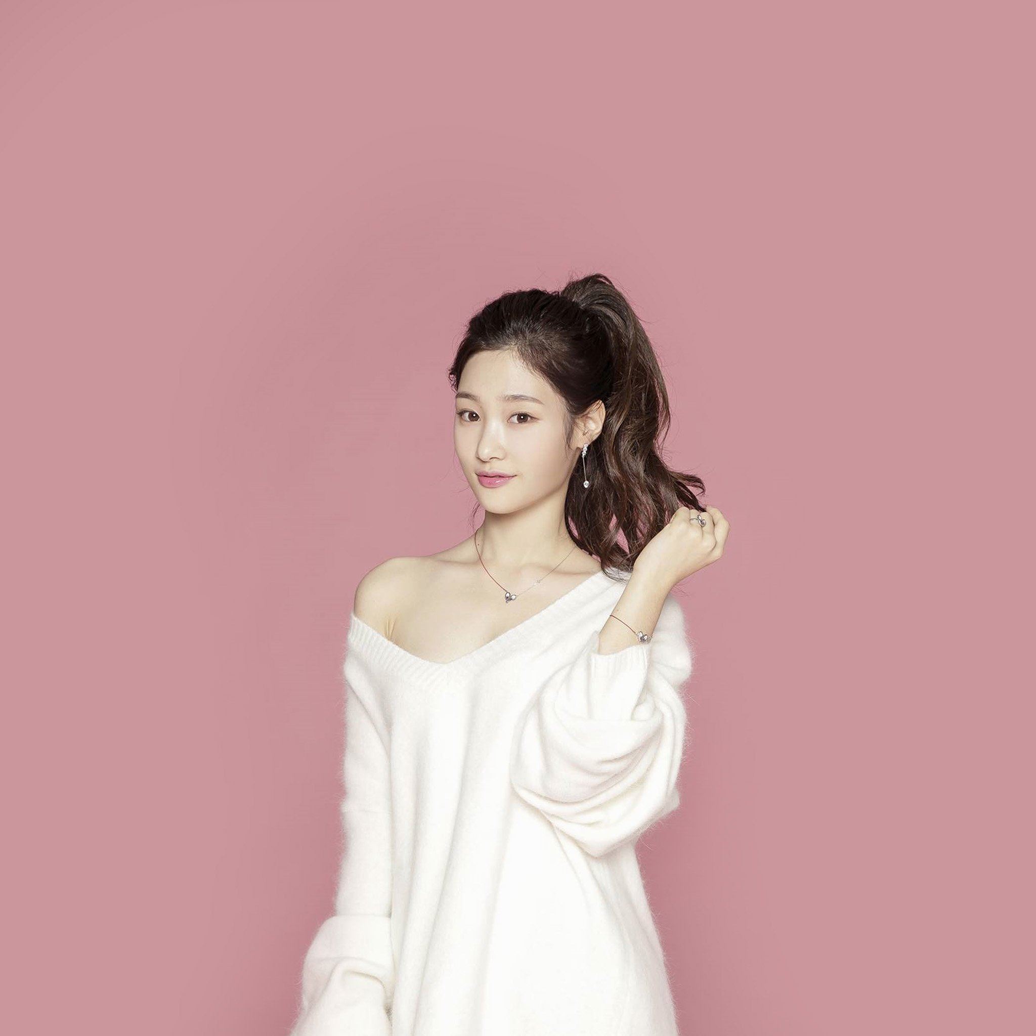 Pink Ioi Chaeyeon Cute Kpop Asian iPad Air wallpaper 