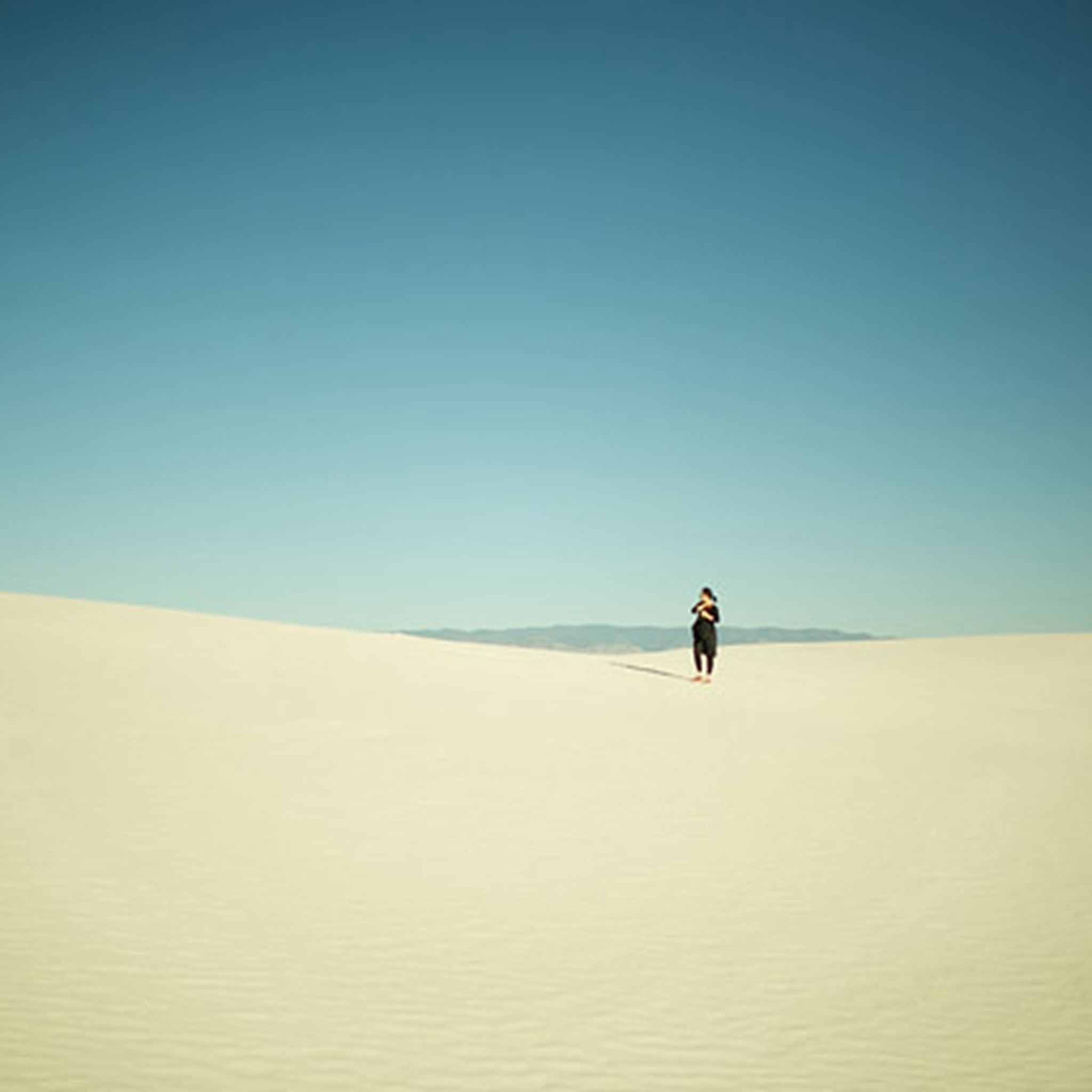 Wide Endless Lonely Walking Man Desert iPad Air wallpaper 
