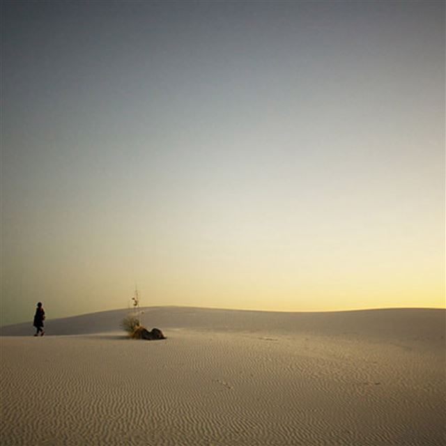 2048x2048 Lonely Man In Wide Endless Desert Land - wide iPad Air Wallpaper