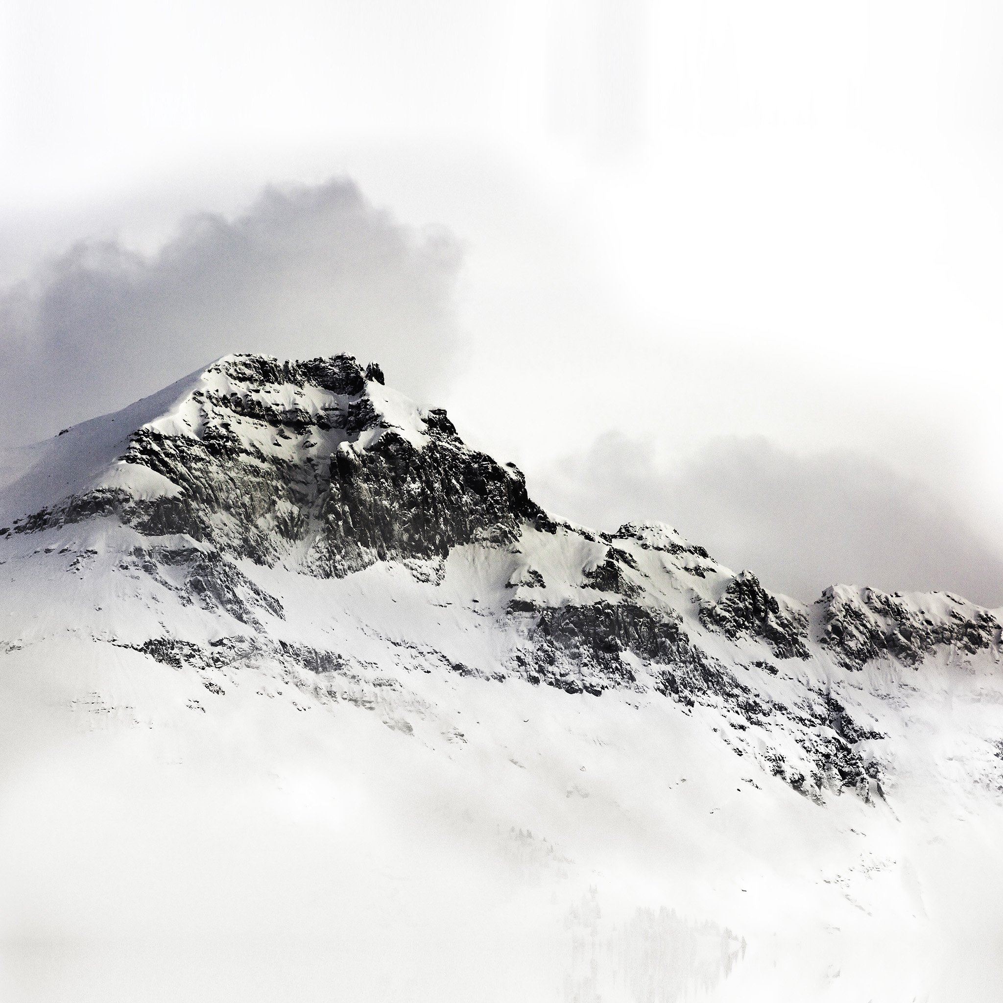 Mountain White Snow Winter Minimal iPad Air wallpaper 