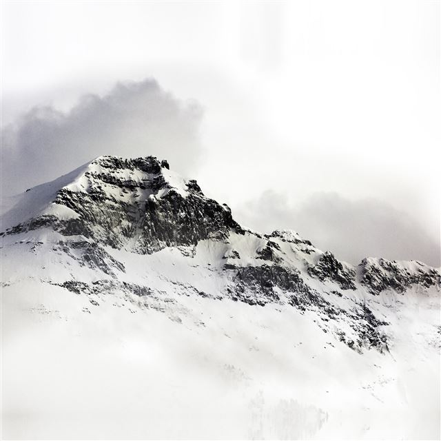 2048x2048 Mountain White Snow Winter Minimal - snowy iPad Air Wallpaper