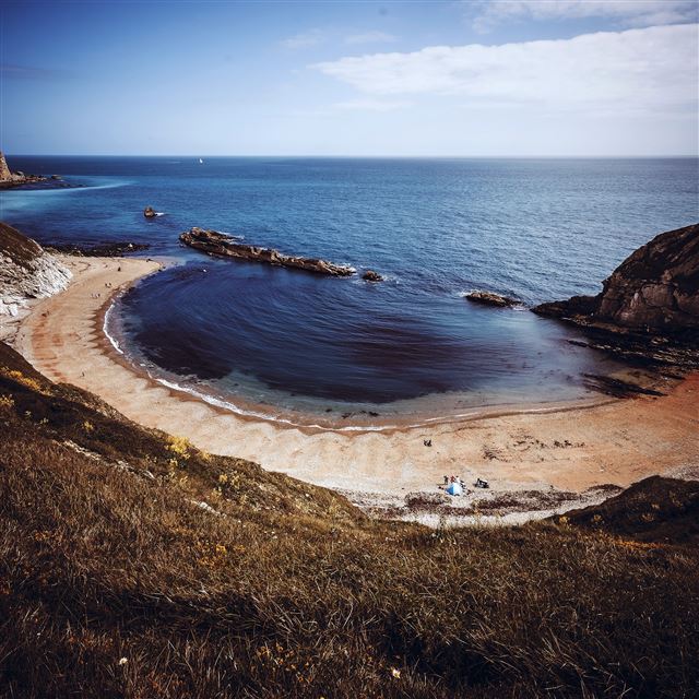 2048x2048 Nature Camping Sea Beach Ocean Rock Mountain Color - wide iPad Air Wallpaper