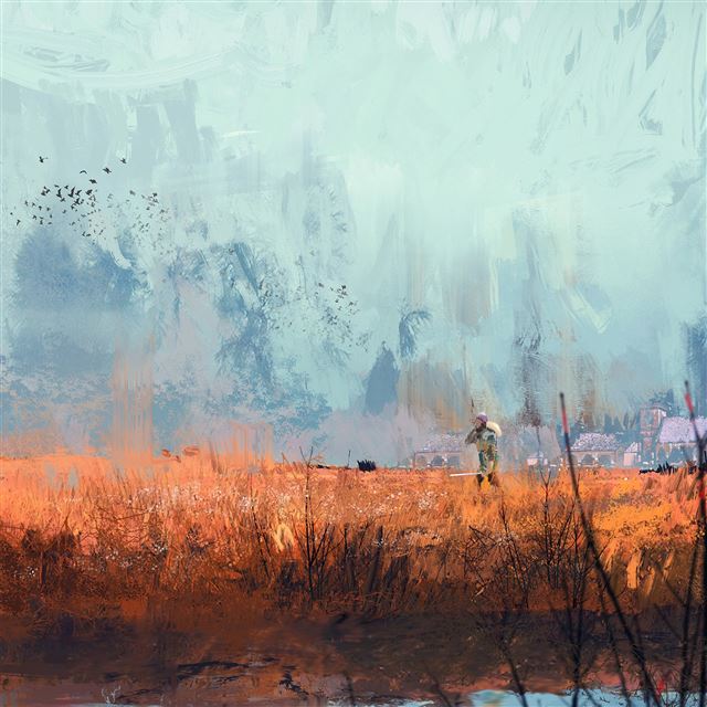 2048x2048 Morning Painting Illustration Art - art iPad Air Wallpaper