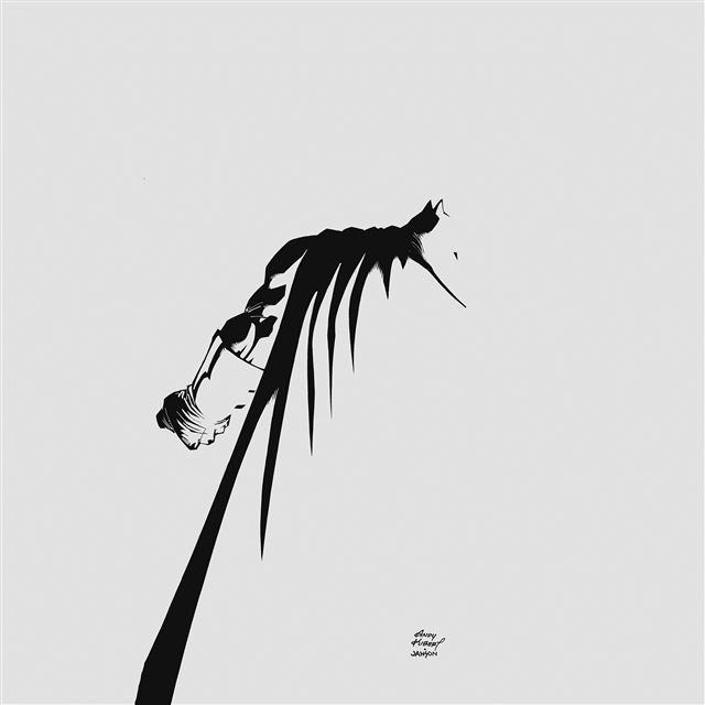 2048x2048 Batman Simple Dark Art Minimal White Bw - bw iPad Air Wallpaper