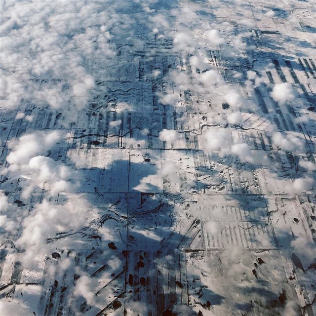 2048x2048 Earth View Sky Land Cloud Snow Fly - clouds iPad Air Wallpaper