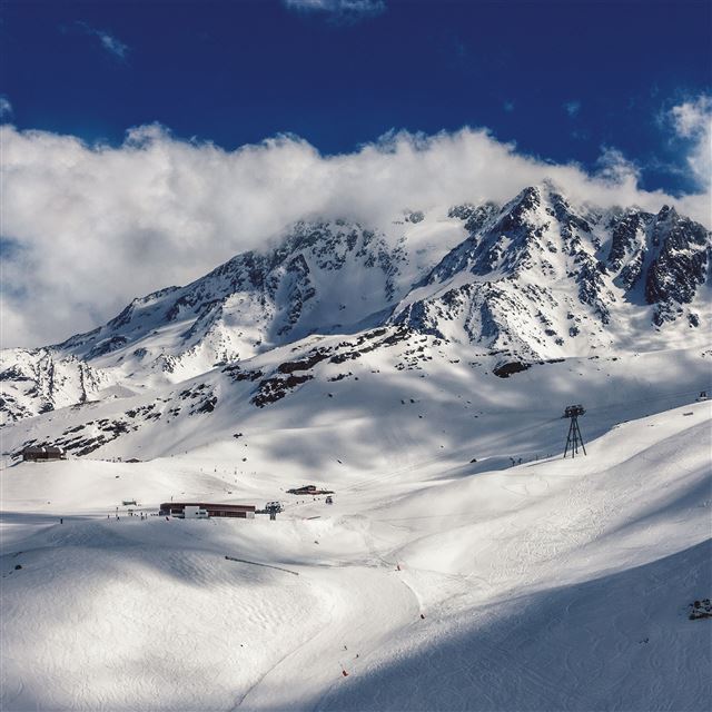 2048x2048 Snow Mountain Winter Nature - sunny iPad Air Wallpaper