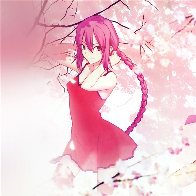 2048x2048 Pink Girl Anime Art Illustration Flower Blossom Flare -  iPad Air Wallpaper