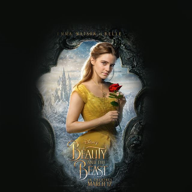 2048x2048 Beauty Beast Poster Disney Illustration Art -  iPad Air Wallpaper