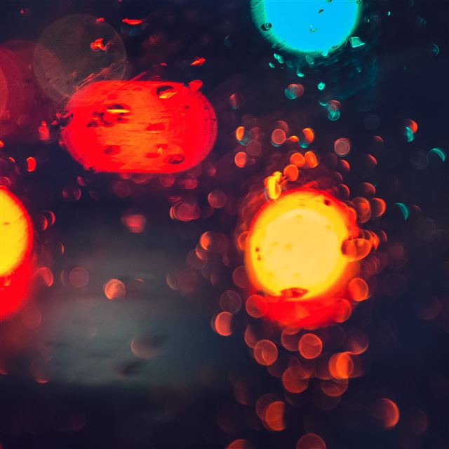 2048x2048 Lights Street City Bokeh Red Dark - bokeh iPad Air Wallpaper