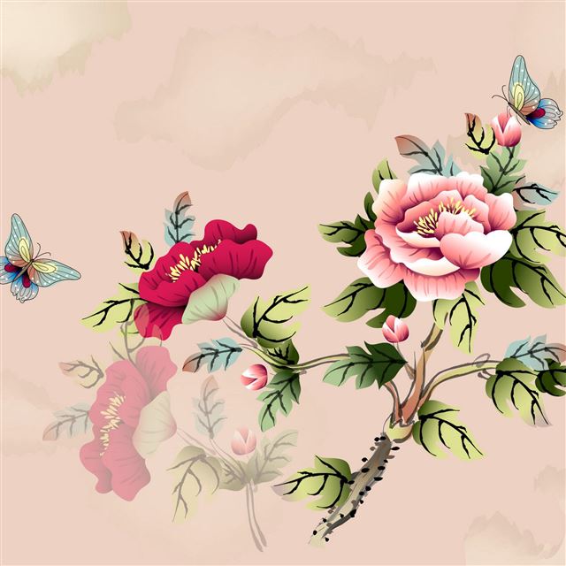 2048x2048 Vintage Floral Pattern Background - pink iPad Air Wallpaper