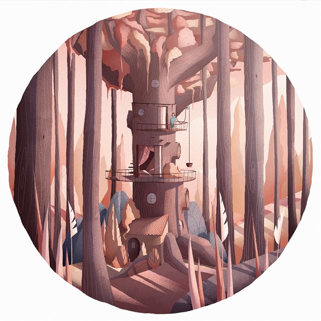 2048x2048 Matin Ordinaire Illustration Art Wood Warm Happy - wood iPad Air Wallpaper