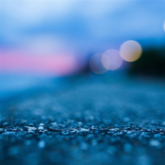 2048x2048 Bokeh Street Blue Night Light Pattern Background - street iPad Air Wallpaper