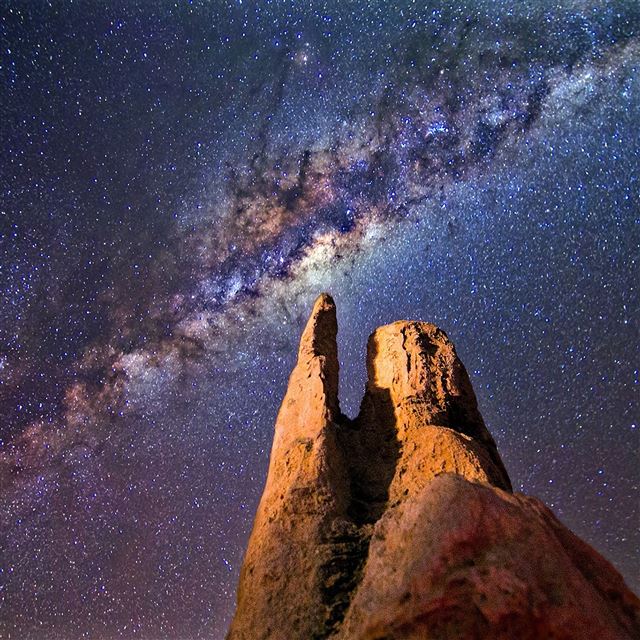 2048x2048 Space Star Night Rocky Mountain Nature - view iPad Air Wallpaper