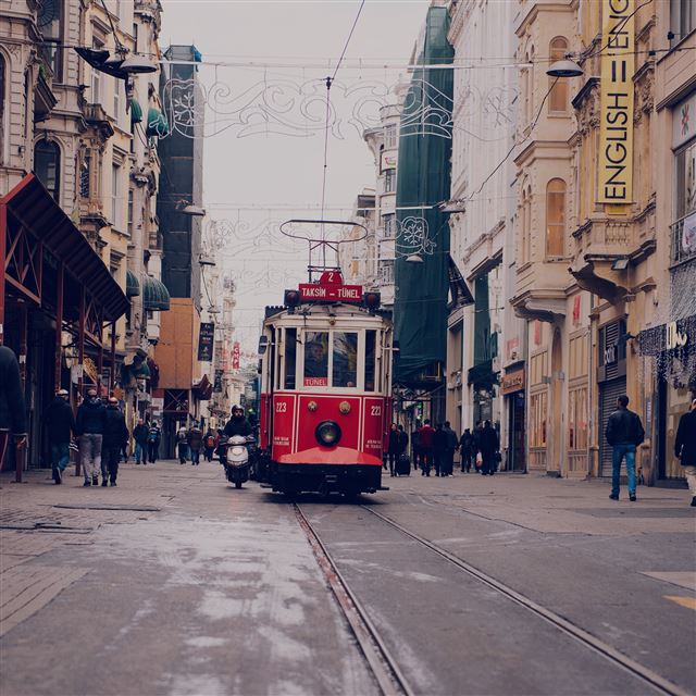 2048x2048 Public Transit Streetcar City Travel Dark - yellow iPad Air Wallpaper
