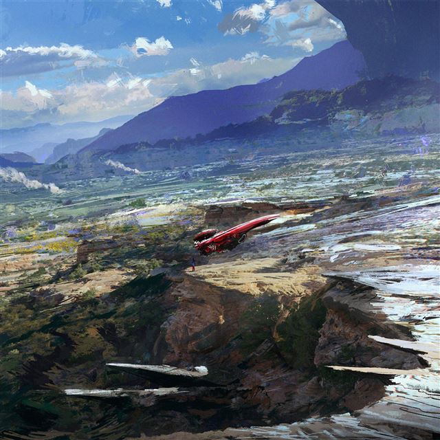 2048x2048 Nature Scenery Paint Illustration Art Drawn - art iPad Air Wallpaper