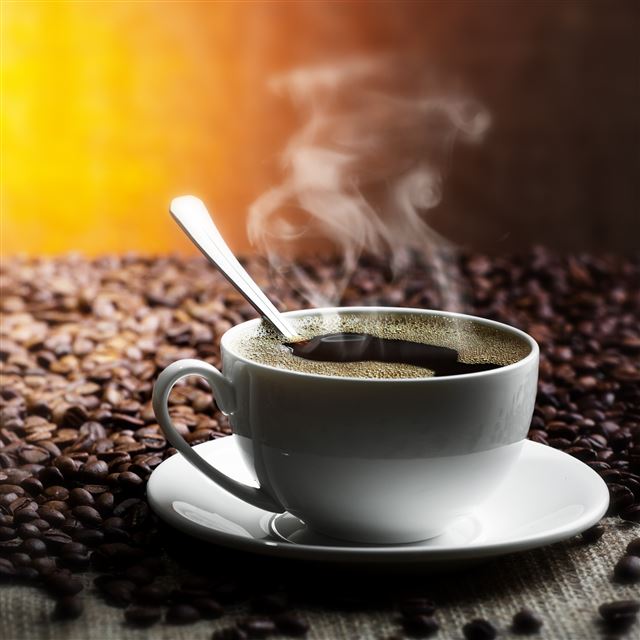 2048x2048 Table Grains Saucer Cup Spoon Coffee Drink Smoke - cup iPad Air Wallpaper