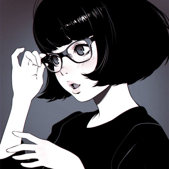 2048x2048 Girl Bw Anime Liya Kuvshinov Illustration Art - cartoon iPad Air Wallpaper