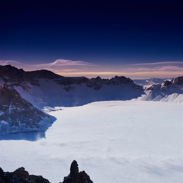 2048x2048 China Changbai Winter Mountains Sky - clouds iPad Air Wallpaper
