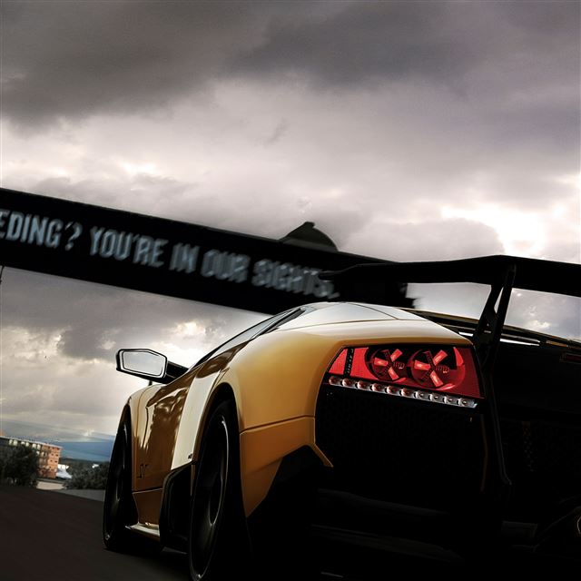 2048x2048 Lamborghini Rear View Yellow - view iPad Air Wallpaper