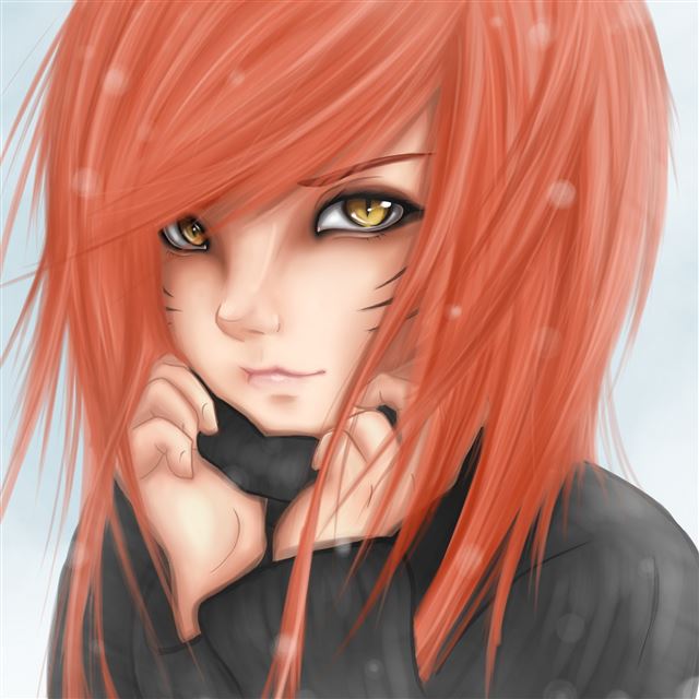 2048x2048 Anime Girl Art Eyes Cat Face - cat iPad Air Wallpaper