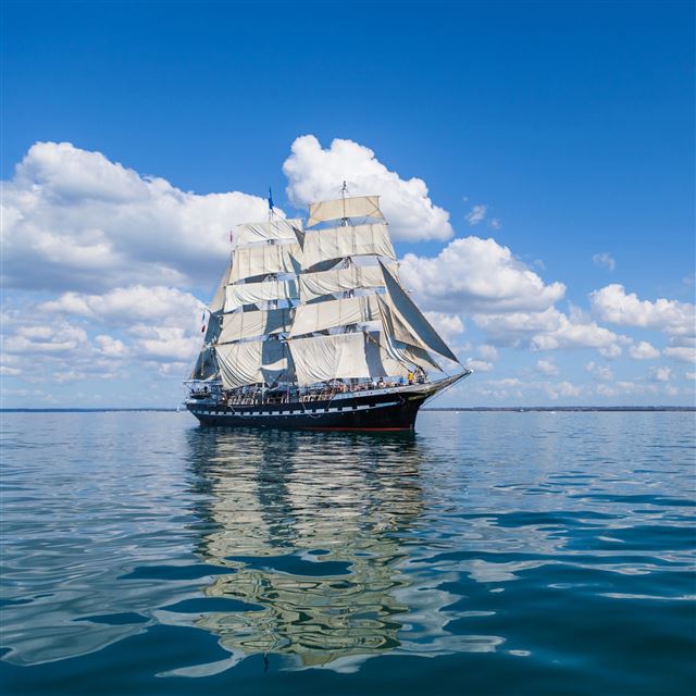 2048x2048 Sea Sail Ship Clouds - ship iPad Air Wallpaper