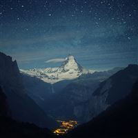 Switzerland Alps Mountains Night Beautiful Landscape wallpaper