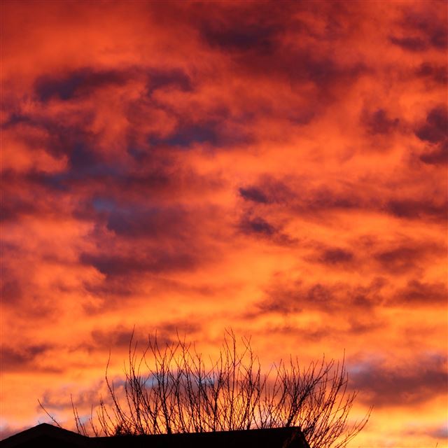 2048x2048 Sky Sunset Clouds - orange iPad Air Wallpaper