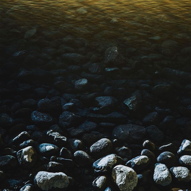 2048x2048 Stone Yellow Lake Nature Water - green iPad Air Wallpaper