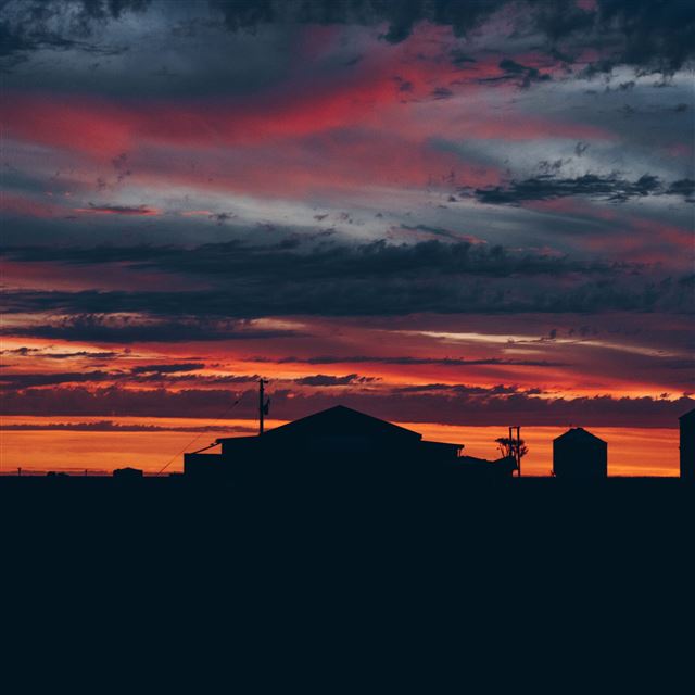 2048x2048 Sky Sunset Building Cloudy Clouds - building iPad Air Wallpaper