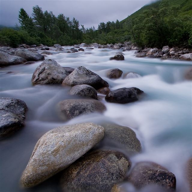 2048x2048 Rivers and stones - green iPad Air Wallpaper