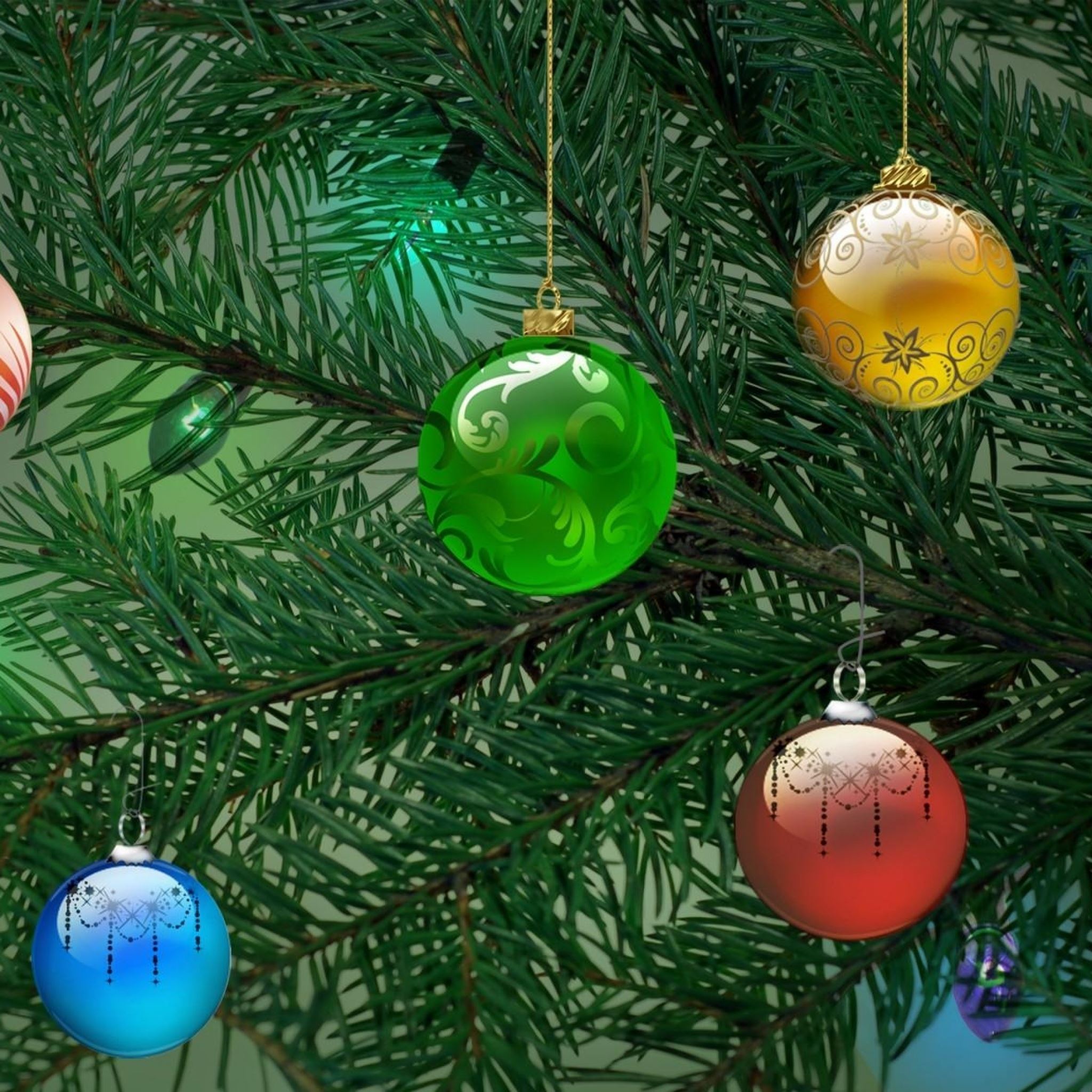 Tree christmas decorations iPad Air Wallpapers Free Download