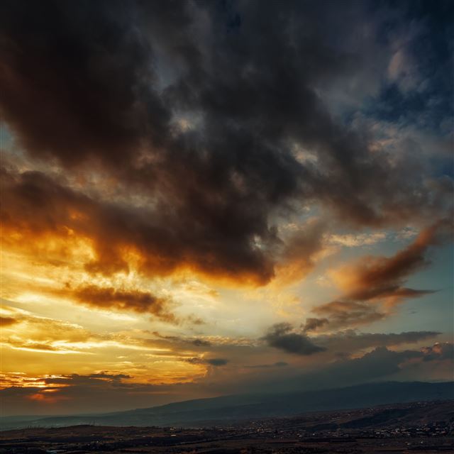 2048x2048 The setting sun sunset - sun iPad Air Wallpaper