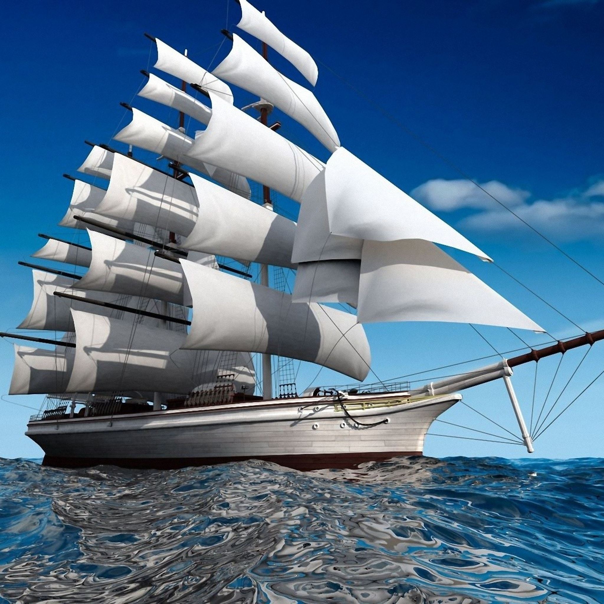 Ship sea swim sail iPad Air wallpaper 