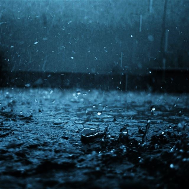2048x2048 Close up drop black blue rain -  iPad Air Wallpaper