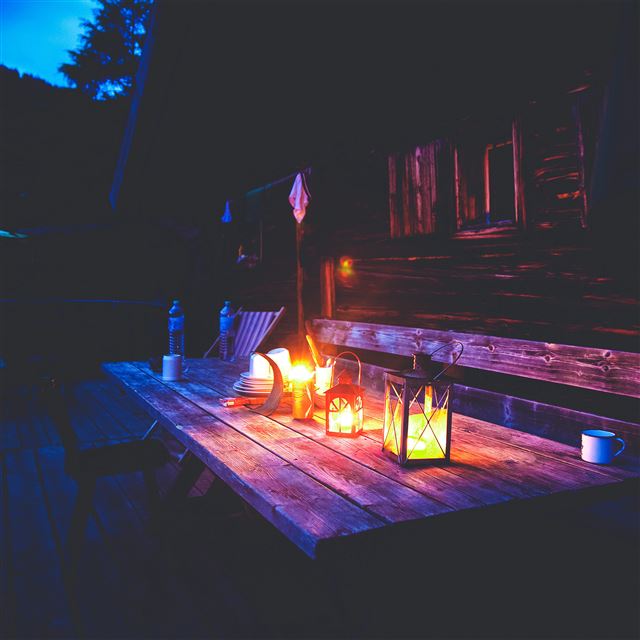 2048x2048 Camping night light summer - night iPad Air Wallpaper