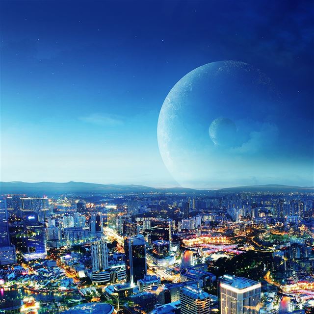 2048x2048 Cityscapes Planets - planets iPad Air Wallpaper