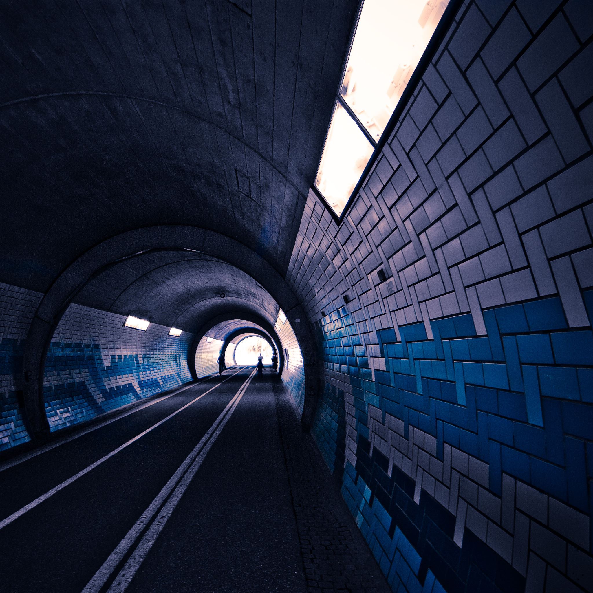 Streets Dark Cars Tunnel iPad Air wallpaper 