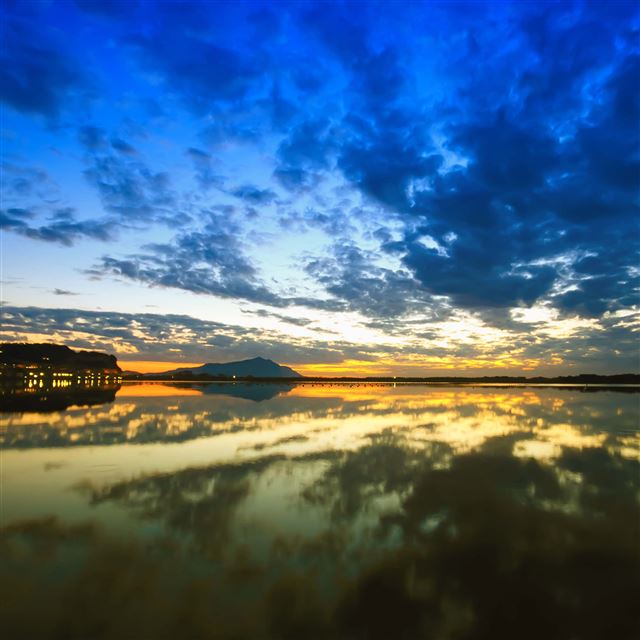 2048x2048 Wonderful Sunset - river iPad Air Wallpaper