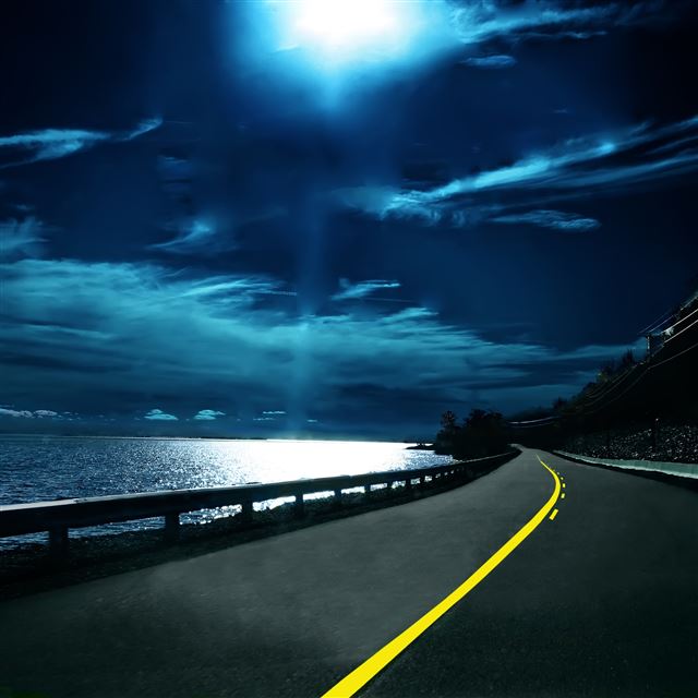 2048x2048 Highway Nights - road iPad Air Wallpaper