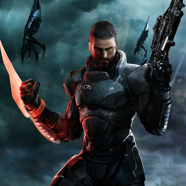 2048x2048 Mass Effect 3 - guns iPad Air Wallpaper