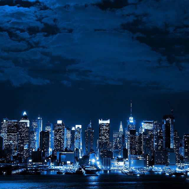 2048x2048 Blue City - city iPad Air Wallpaper