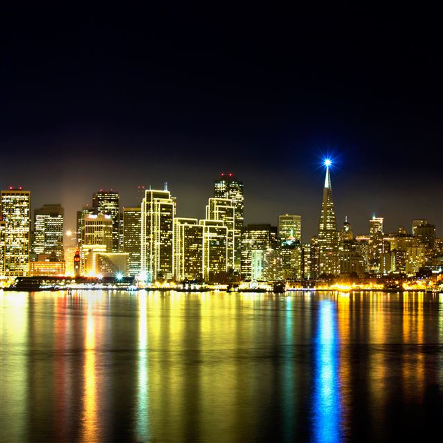 2048x2048 Dark Night - city iPad Air Wallpaper