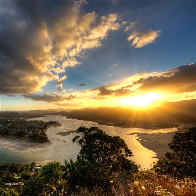 2048x2048 Sunset in Tairua - sunshine iPad Air Wallpaper