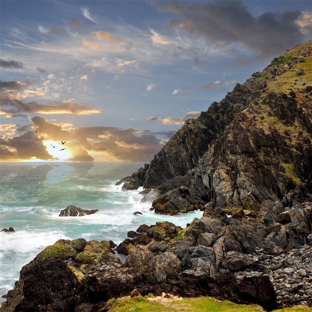 2048x2048 Rock in the Surf - cloud iPad Air Wallpaper