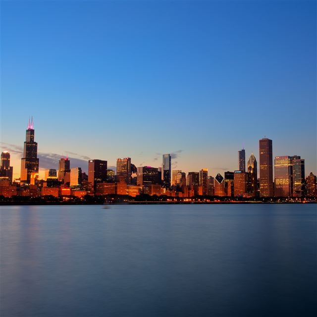2048x2048 Chicago Skyline - brown iPad Air Wallpaper