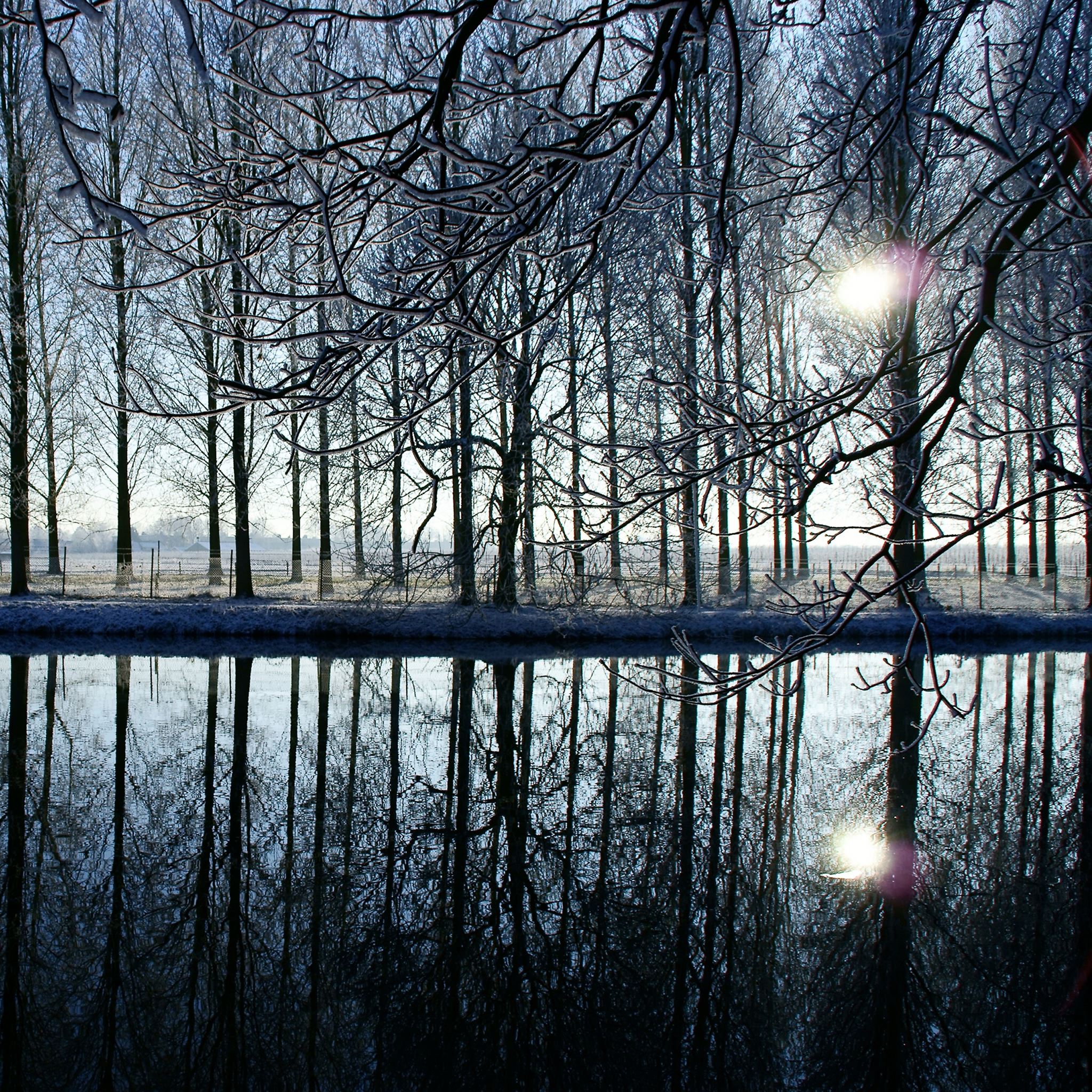 Reflection in Kromme Rijn River iPad Air wallpaper 