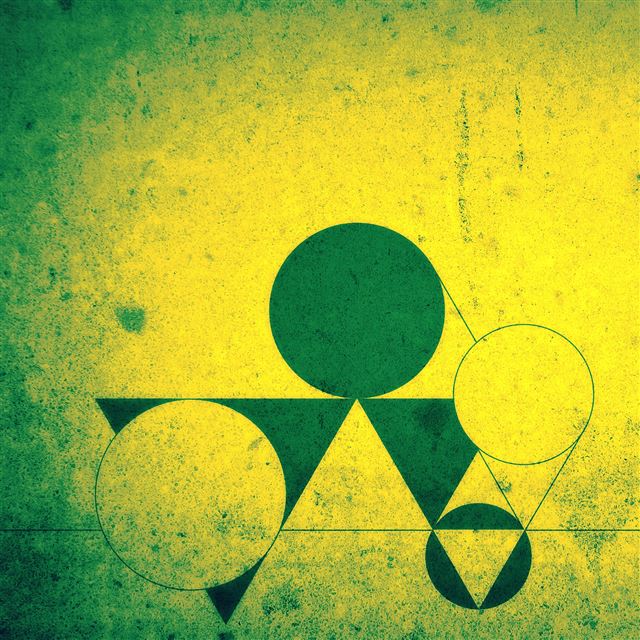 2048x2048 Green Shapes - triangle iPad Air Wallpaper