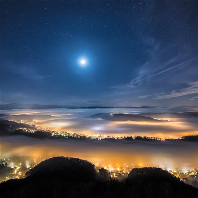 2048x2048 Town Of Under The Stars - black iPad Air Wallpaper