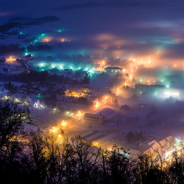 2048x2048 Winter Night In Pregrada1 - night iPad Air Wallpaper